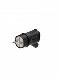 Вилка 2К+З угловая каучуковая 16А/250В IP44 (черная) MultiSet Systeme Electric. Вид 1
