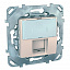 Розетка компьютерная 1хRJ45 кат.5Е с полем для надписи (бежевый) Unica Schneider Electric. Вид 1.