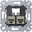 Розетка компьютерная 2хRJ45 кат.6A STP Actassi Merten Schneider Electric. Вид 1.
