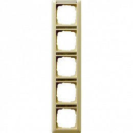 Рамка 5-постовая, вертикальная (кремовый глянцевый) Standard 55 Gira. Вид 1