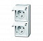 20-02 EW-54 Розетка SCHUKO 16А 250В IP44, двойная вертикальная, для открытого монтажа, серия ocean, цвет альпийский белый ABB. Вид 1.