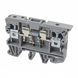 ASK 2 LD Клеммник со светодиодом на DIN-рейку 6мм² под предохранители 5х20,5х25, 220В АС (серый) Klemsan. Вид 1