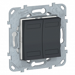 Выключатель 4-кнопочный KNX (антрацит) Unica new Schneider Electric. Вид 1