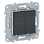 Выключатель 4-кнопочный KNX (антрацит) Unica new Schneider Electric. Вид 1.