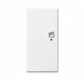 SRS-2-L-94 Клавиша двойная левая free@home, сцена, Basic 55, альпийский белый ABB. Вид 1