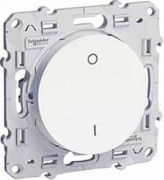 Выключатель двухпол., 1 направл., с подсв., 16AX, 250B, сх. 2 (белый) Odace Schneider Electric. Вид 1