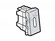 Переключатель на 2 направления с подсветкой 1M 10А (аллюминий) Mosaic Legrand