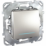 Переключатель 1-клавишный, перекрестный, сх.1 (алюминий) Unica Top Schneider Electric