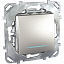Переключатель 1-клавишный, перекрестный, сх.1 (алюминий) Unica Top Schneider Electric. Вид 1.