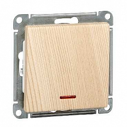 Выключатель 1-клавишный, с подсв. 10АХ, механизм, (сосна) Wessen 59 Systeme Electric. Вид 1