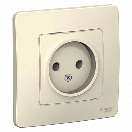Розетка без заземления, без шторок, С/У, 16А, 250В (молочный) Blanca Systeme Electric. Вид 1