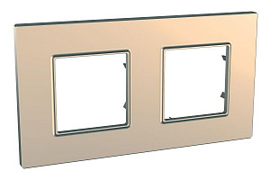 Рамка 2-постовая (медь) Unica Quadro Schneider Electric. Вид 1