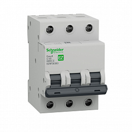 Автоматический выключатель 3-полюсный, 63А, 6kА (хар-ка С) EASY 9 Schneider Electric. Вид 1