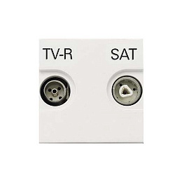 N2251.7 BL Розетка TV-R-SAT оконечная с накладкой, серия Zenit, цвет альпийский белый ABB. Вид 1