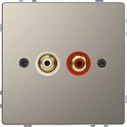 Аудиорозетка с модул. тюльпан (никель) Merten D-Life Schneider Electric. Вид 1