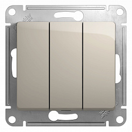 Выключатель 3-клавишный,сх.3,10ax, механизм (молочный) Glossa Systeme Electric. Вид 1