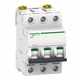 iC60N 3P 32А Автоматический выключатель 3-полюсный, 32А, 6кА (хар-ка D) Schneider Electric. Вид 1