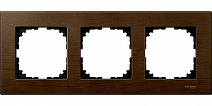 Рамка 3-постовая, sm (дерево орех) Merten M-Elegance Schneider Electric. Вид 1