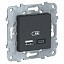 Розетка USB, 2-местная, тип А+С, 5 В / 2400 мА (антрацит) Unica new Schneider Electric. Вид 1.