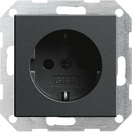 Розетка с заземлением (антрацит) System 55 Gira. Вид 1