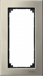 Рамка 2-постовая, sm б/перегородки (металл титан) Merten M-Elegance Schneider Electric. Вид 1