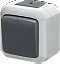 3558N-C05510 S Выключатель двухклавишный IP54 серый Variant+ ABB. Вид 1.