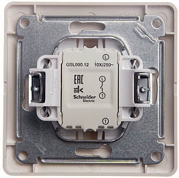 Выключатель 1-клавишный,сх.1,10ax, в сборе (молочный) Glossa Systeme Electric. Вид 1