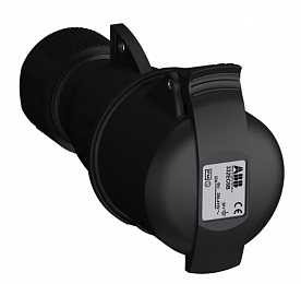 Розетка кабельная easy&safe 332ec6b,32а,3p+e,ip44,6ч,черн ABB. Вид 1