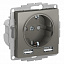 Розетка 16А c 2 USB A+A, 5В/2,4 А, 2х5В/1,2 А, механизм (сталь) Atlas Design Systeme Electric. Вид 1.