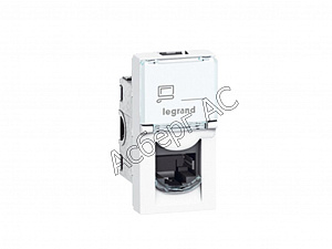 Розетка Mosaic -1М RJ-45 STP кат. 6А  Legrand. Вид 1