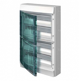 Бокс настенный на 72 мод. прозрачная дверь (с клемм) 430х735х155 Mistral65 ABB. Вид 1