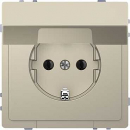 Розетка 16А с з/к и крышкой IP20 (сахара) Merten D-Life Schneider Electric. Вид 1