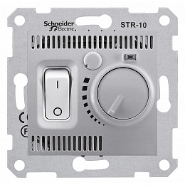 Термостат комнатный, 10а, 230В (алюминий) Sedna Schneider Electric. Вид 1
