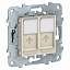 Розетка компьютерная, RJ45, двойная, кат. 5е utp (бежевый) Unica New Schneider Electric. Вид 1.
