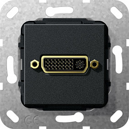 Розетка DVI (черный) System 55 Gira. Вид 1