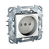 Розетка с з/к со шторками, б/зажим (белый) Unica Schneider Electric