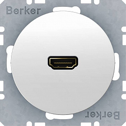 Розетка HDMI 90° (полярная белизна) R.1/R.3 Berker. Вид 1