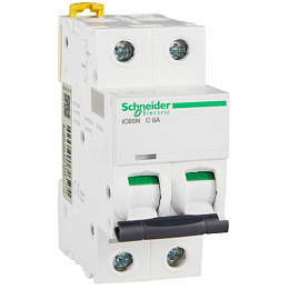 iC65N 2P 6А Автоматический выключатель 2-полюсный, 6А, 6кА (хар-ка C) Schneider Electric. Вид 1