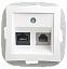 Розетка двойная RJ11+RJ45, кат.5E, механизм (белый) Дуэт Schneider Electric. Вид 1.