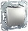 Переключатель 1-клавишный, перекрестный, сх.7 (алюминий) Unica Top Schneider Electric. Вид 1.