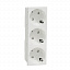 Розетка 3х(2К+З) 45гр, шторки, безвинтовые клеммы (белый) Unica Modular  Schneider Electric. Вид 1.