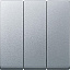 Выключатель 3-клавишный (алюминий) Merten Schneider Electric. Вид 1.
