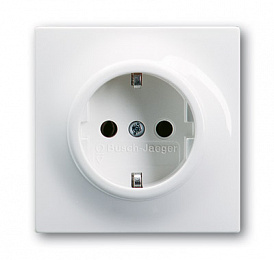 20 EUC-74-507 Розетка SCHUKO 16А 250В, серия impuls, цвет альпийский белый ABB. Вид 1
