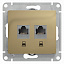 Розетка двойная компьютерная RJ45+RJ45, кат.5e, механизм (титан) Glossa Systeme Electric. Вид 1.