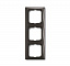 2513-95-507 Рамка 3-постовая с декоративной накладкой (шато/чёрный) Basic 55 ABB. Вид 1.