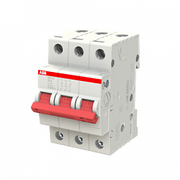 SHD203/32 Рубильник 3-полюсный модульный 32А (красный рычаг) ABB. Вид 1