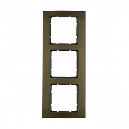Рамкa 3-постовая (алюминий, коричневый/антрацитовый) B.3 Berker. Вид 1