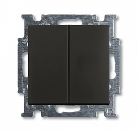 2006/5 UC-95-5 Выключатель 2-х клавишный (chateau-black) Basic55 ABB. Вид 1