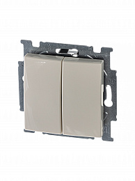 2006/5 UC-92-507 Выключатель 2-х клавишный (слоновая кость) Basic 55 ABB. Вид 1