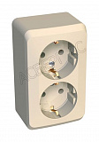 Розетка двойная с заземлением, О/У, 16А, 250В (кремовый) Этюд Systeme Electric